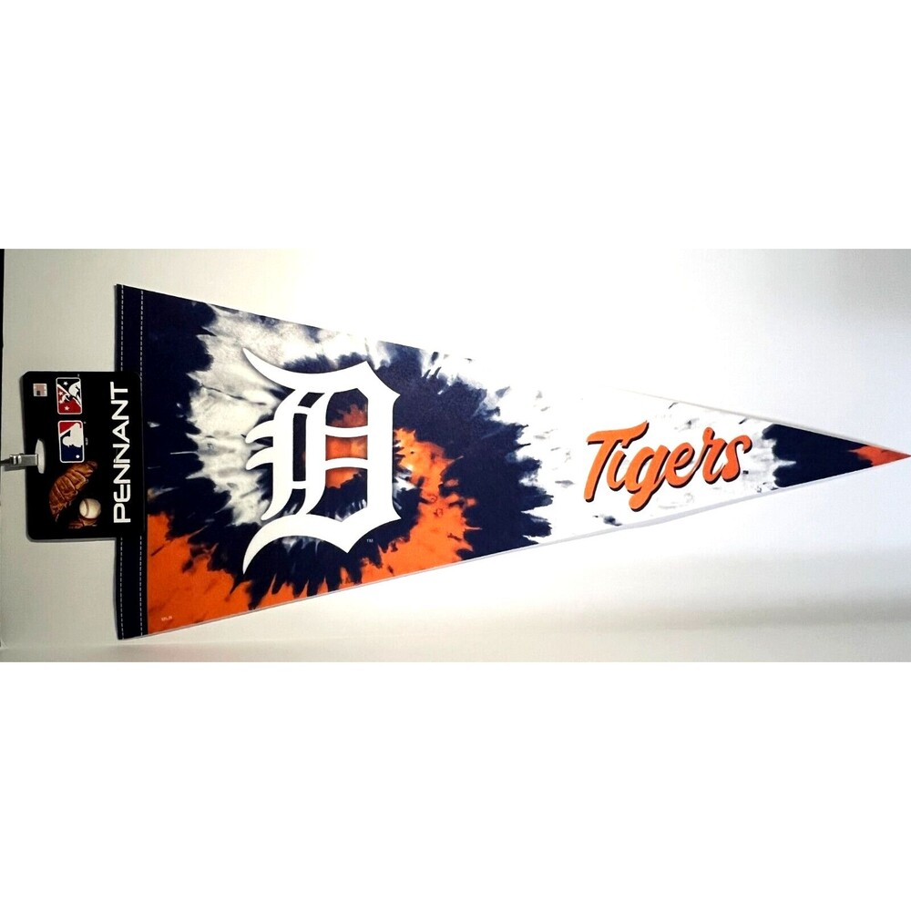 Detroit Tigers MLB Baseball Pennant Felt‎ Tie Dye Design Authentic 12x30 NWT